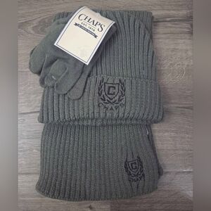 Chaps Boys Knit Beanie, Gloves and Scarf Set NWT